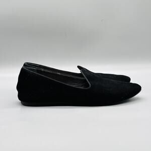 Birdies Black Velvet Flats Loafers